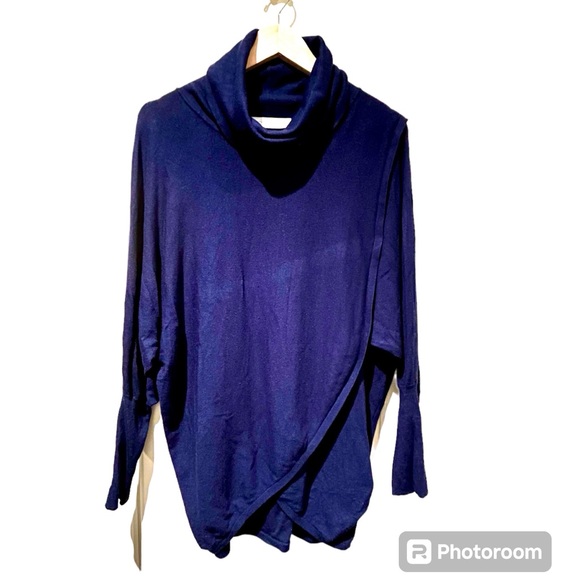 Simons Sz M Contemporaine Draped Collar Crossover Tunic - Picture 3 of 11